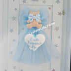 Fiocco Tulle Celeste Orsetto