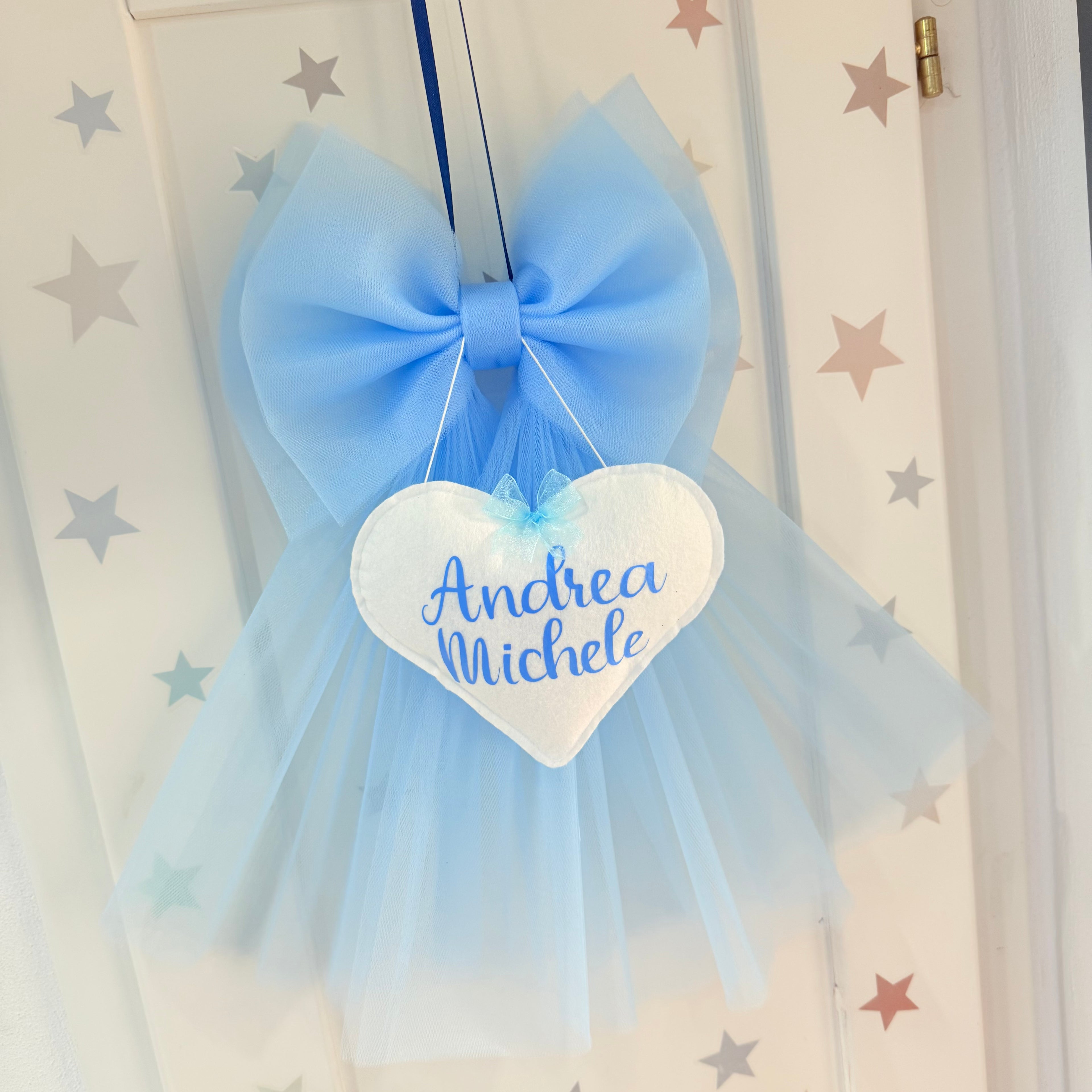 Fiocco Tulle Celeste Piccolo