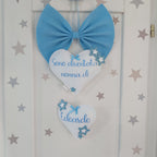 Fiocco Due Cuori Celeste