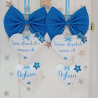 Fiocco Due Cuori Azzurro