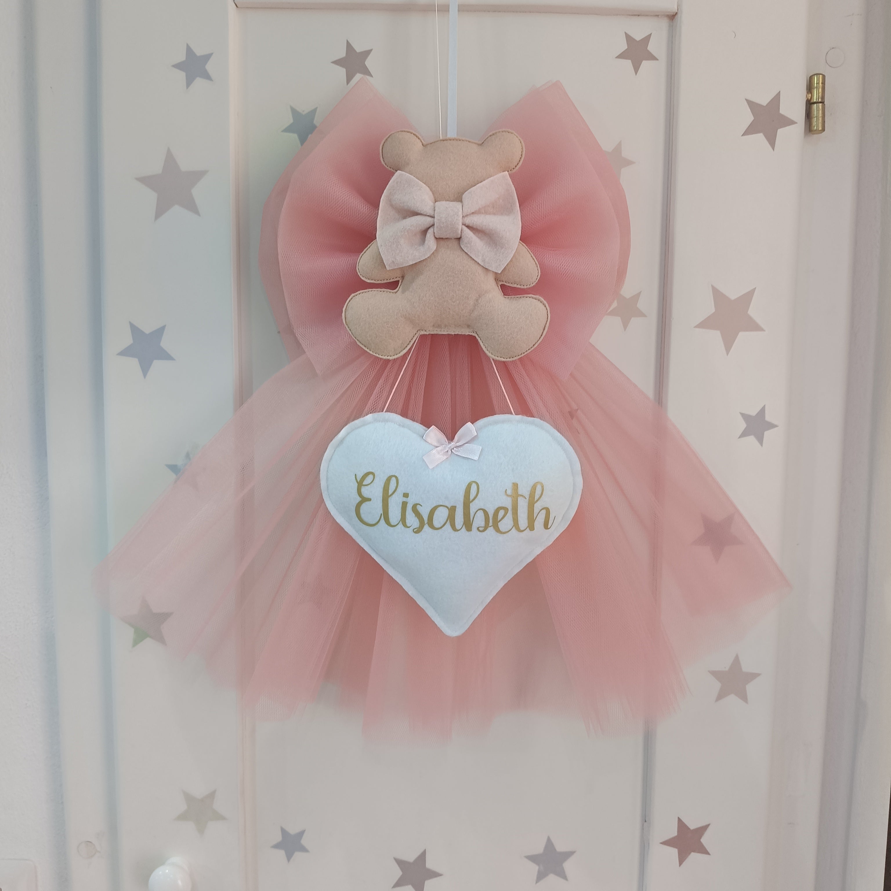 Fiocco Tulle Piccolo Rosa Antico Orsetta